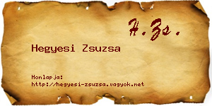 Hegyesi Zsuzsa névjegykártya